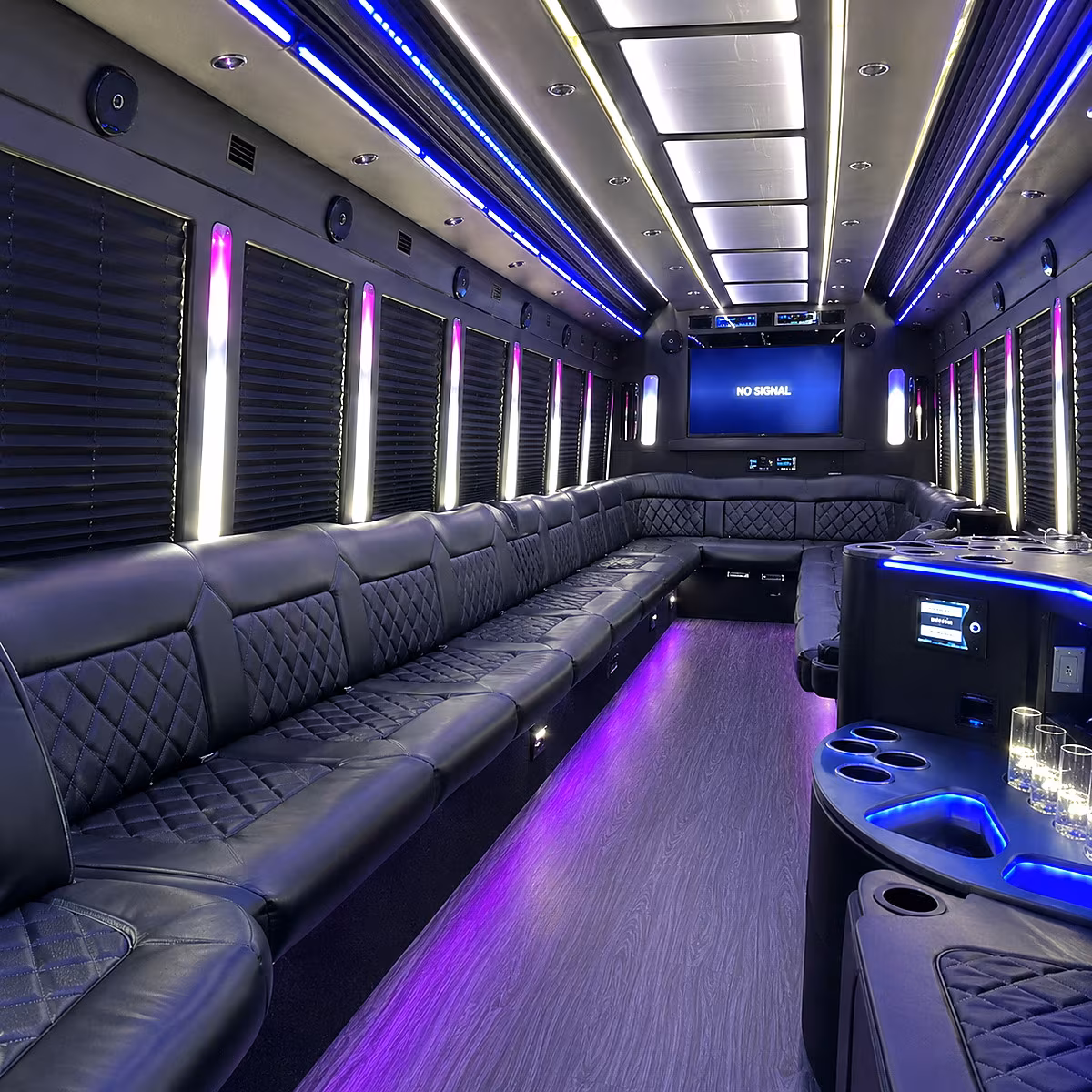 Portland Concert & Music Festival Transportation party bus interior
