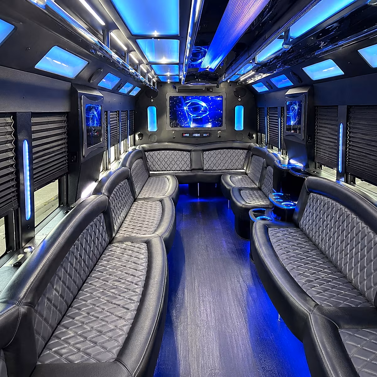 Portland Private Event Transportation party bus interior