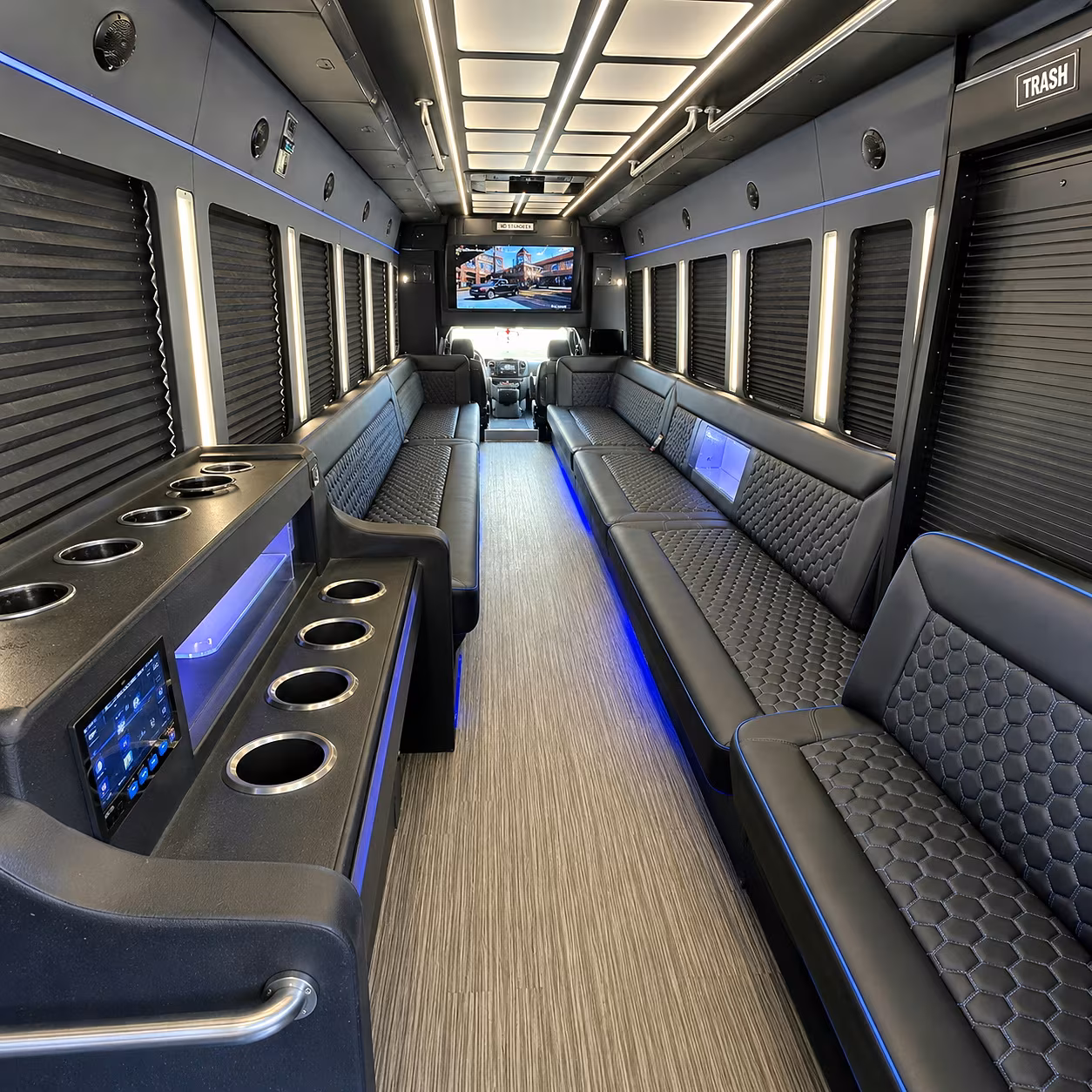 Portland Prom & Homecoming Transportation party bus interior