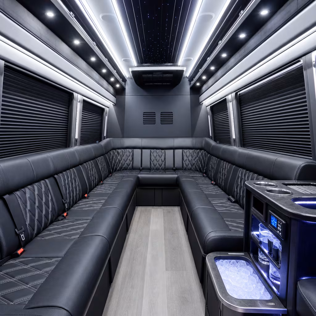 14 Passenger Sprinter Limo Inside