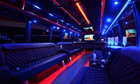 Springfield 30 Passenger Party Bus Black Interior