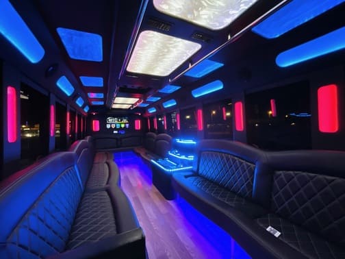 Bend 35 Passenger Party Bus Interior