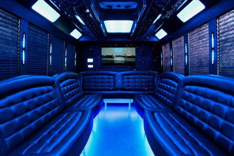 Bend 36 Passenger Party Bus Interior